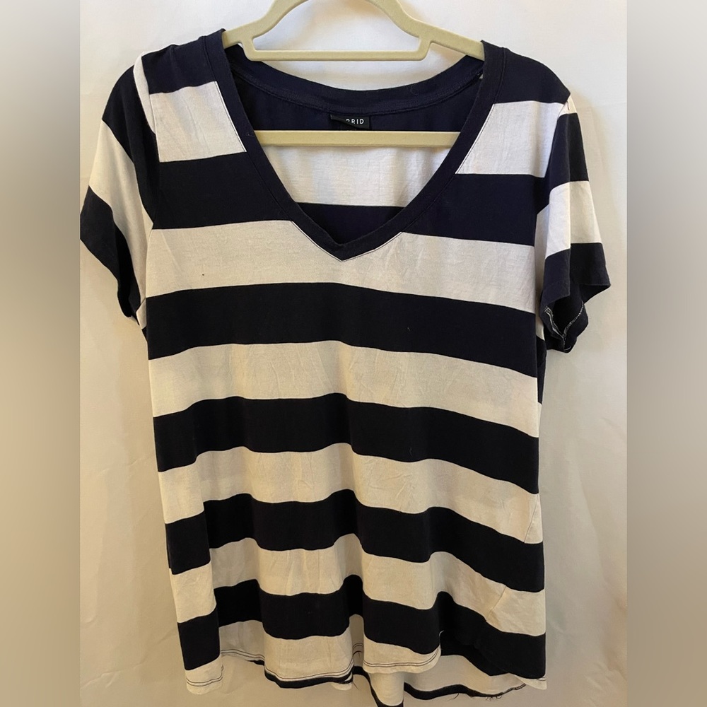 Torrid collegiate navy/white stripe t-shirt